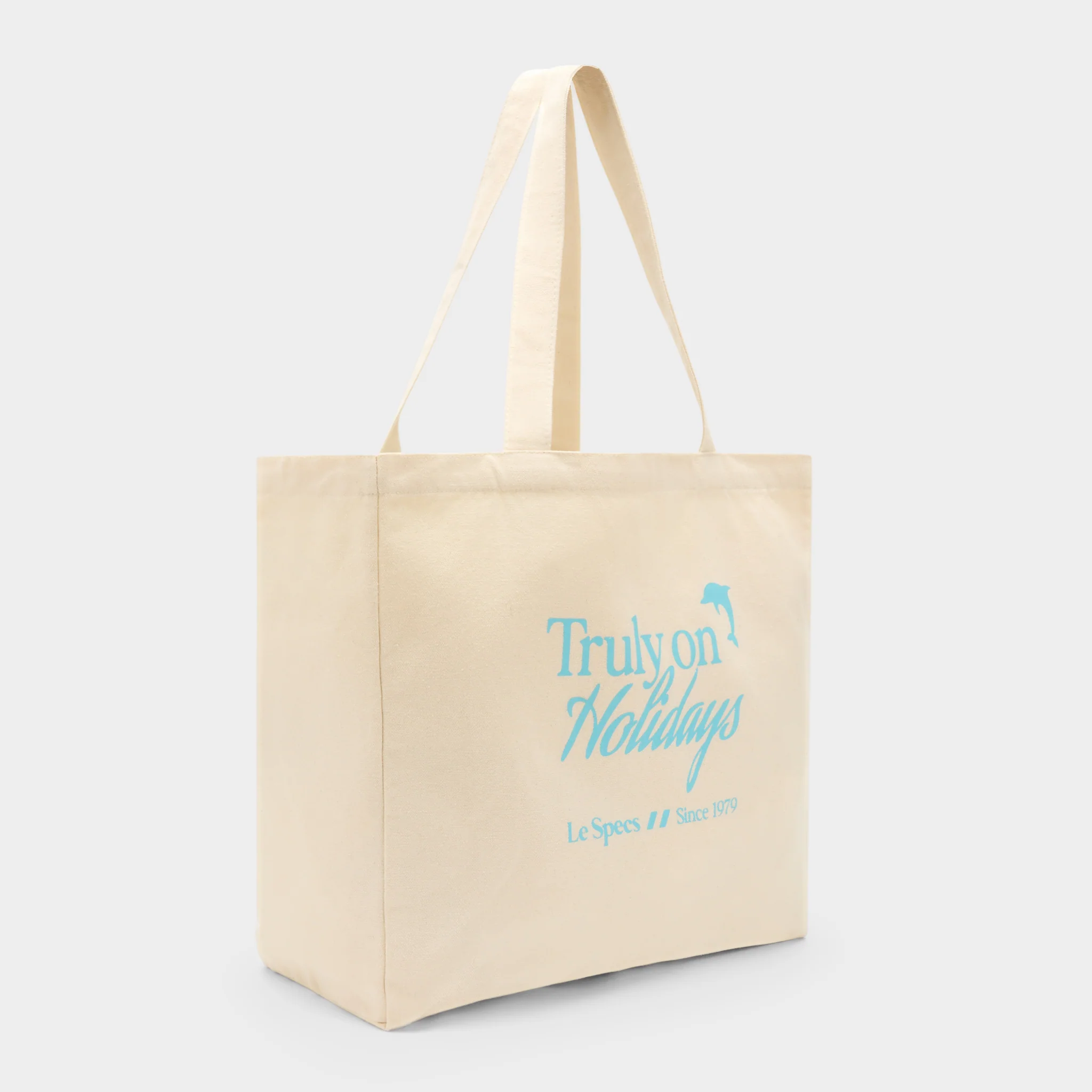 LE SPECS CANVAS TOTE BAG | CREAM SEAFOAM BLUE